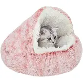 Merkloos Donutvormig dierenbed van pluche, 50 cm