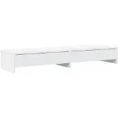 vidaXL Monitorstandaard met lades wit 100x27x15 cm bewerkt hout