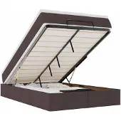 vidaXL Ottoman bed met matras 120x200cm stof donkerbruin