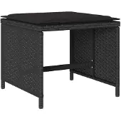 vidaXL 9-delige Tuinset poly rattan zwart