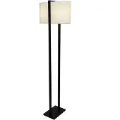 Invicta Vloerlamp COLLEEN 160cm metaal zwart met witte lampenkap - 47903
