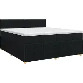 vidaXL Boxspringbed met matras met hoofdeinde Zwart 200 x 200 cm Stof