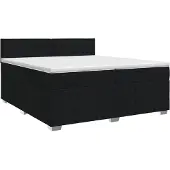 vidaXL Boxspringbed met matras met hoofdeinde Zwart 200 x 200 cm Stof