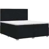 vidaXL Boxspringbed met matras met hoofdeinde Zwart 200 x 200 cm Stof