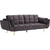 Riess Slaapbank BOUTIQUE 215cm 3-zits fluweel donkergrijs - 48982