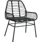 vidaXL 5-delige Tuinset poly rattan glas zwart
