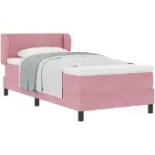 vidaXL Boxspring bed met hoofdeinde Roze 90 x 200 cm Fluweel