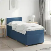 vidaXL Boxspringbed met matras met hoofdeinde Blauw 100 x 200 cm Stof