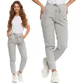 Moraj Dames joggingbroek met zakken en trekkoord, klassiek model XXL, lichtgrijs