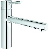 GROHE Concetto 1 gats keukenkraan met medium uitloop met uittrekbare dual spray chroom