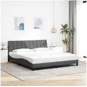 vidaXL Bedframe zonder matras "Hanko" stof donkergrijs 180x200 cm