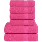 vidaXL 6-delige Handdoekenset FROGN 360 g/m² roze