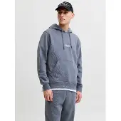 Jack & Jones Sweatshirt 'JJESOHO' basaltgrijs / wit