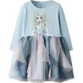 Name it Jurk 'NMFSori Frozen' blauw / pastelblauw / goud / pastelroze