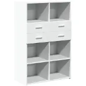 vidaXL Hoge kast 80x42,5x124 cm bewerkt hout wit