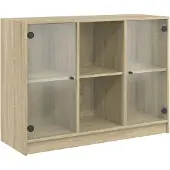 vidaXL Dressoir 102x37x75,5 cm bewerkt hout sonoma eikenkleurig