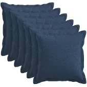 vidaXL Kussensloop 6 st HOUTEN Blauw 50 x 50 cm Faux Linnen