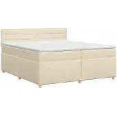 vidaXL Boxspringbed met matras Crèmekleurig 200 x 200 cm Stof
