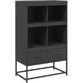 vidaXL Hoge kast, zwart, 68x39x111,5 cm, staal
