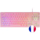 Mars Gaming MCP-RGB3P, Kabel, USB, Membraan toetsen, RGB LED, Roze, Inclusief muis