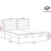 vidaXL Ottoman bed met matras en hoofdeinde, 2 stuks, lichtgrijs, stoffen bekleding