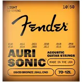 Fender AuriSonic 70-12L Acoustic Guitar Strings 80/20 Bronze 12-String .010-.050 Gauges (12)