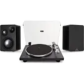 AVCOM 3-Way Active Stereo Turntable System with Audio-Technica Stylus Black