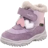 Superfit Snowboots 'HUSKY+' crème / lichtgrijs / lichtlila / oudroze