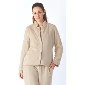 Hajo Teddy fleece dames vest gebroken wit | Maat 36/38