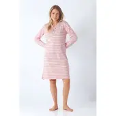 Hajo Premium katoen dames nachthemd roze gemêleerd | Maat 36/38