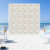 Merkloos Set van 12 witte kunstbloemen, wandpanelen, 38x38 cm