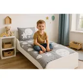Merkloos Houten kinderbed in Scandinavisch design, inclusief matras en lattenbodem