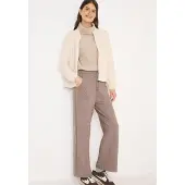 Cecil Dames Gebreide broek met wijde pijpen - Bruin - L