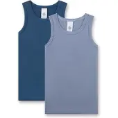 Sanetta Onderhemd duifblauw / donkerblauw