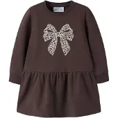 Name it Jurk crème / donkerbruin / zilver / wit