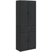 vidaXL Kast Set 2 st Zwart Bewerkt hout
