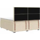 vidaXL Boxspringbed met matras Crèmekleurig 140 x 200 cm Stof