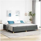 vidaXL Boxspring bed met matras Donkergrijs 200 x 200 cm Stof