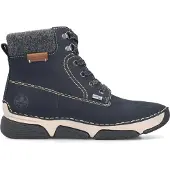 Rieker dames Tex-enkellaarsjes, gevoerd, blauw 45925-14