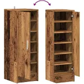 vidaXL Schoenenkast 32x35x92 cm bewerkt hout oud houtkleurig