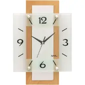 Merkloos Houten wandklok met glazen elementen
