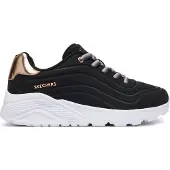 SKECHERS Uno Lite Kinderschuhe Mädchen Halbschuhe Slipper Schwarz Freizeit