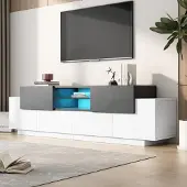 Sonstiges TV-kast met LED-verlichting, 180x40x45 cm, wit/grijs