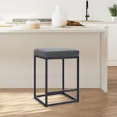 Sonstiges Barkruk met voetsteun, kunstleer, grijs, 1 stuk