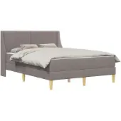 vidaXL Bedframe met matras Taupe 140 x 200 cm Polyester