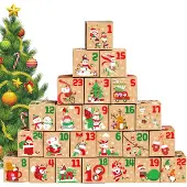 Markenlos Adventskalender – Zelf maken – Doosjes – Stickers – Jute touw