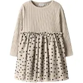 Name It Mini Jurk beige / donkergrijs