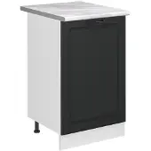 Vicco Keukenonderkast R-Line Antraciet landelijk/Wit 50 cm marmer werkblad, Model 70122