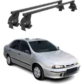 Menabo Stahl dakdragers, bagagedrager voor Fiat Marea, modeljaren 1996-2003, zwart, 2-delig