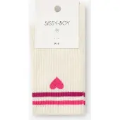 Sissy-Boy Off-white sokken met hartje | Maat: 36-38